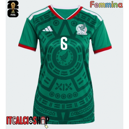 Messico Erik Lira #6 Prima Maglia Femmina Mondiali 2026 Manica Corta